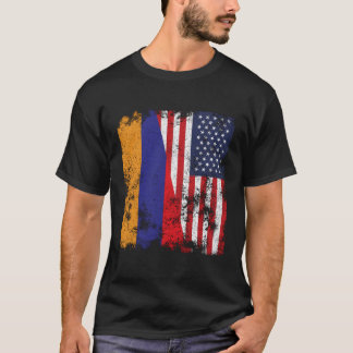 Armenië VS Vlag noodlijdend - Half Amerikaans T-shirt