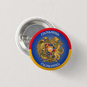Armenië Wapen Cirkelvorm  Ronde Button 3,2 Cm