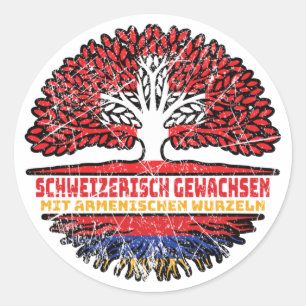 Armenien Armenisch Schweizer Schweiz Baum Wurzel Ronde Sticker