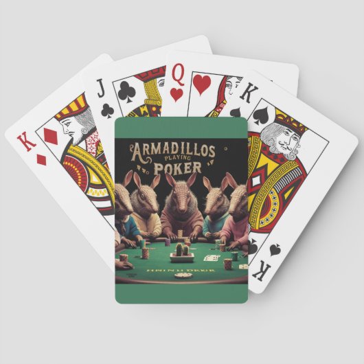 Armidillos spelen poker pokerkaarten (Achterkant)