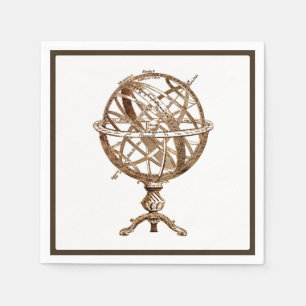Armillary Celestial Sphere Sepia Servetten