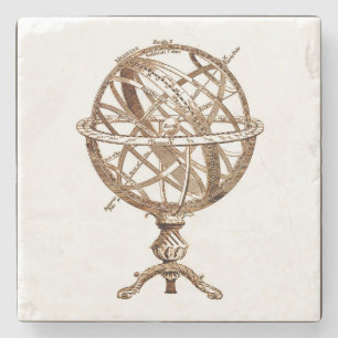 Armillary Celestial Sphere  Sepia Stenen Onderzetter