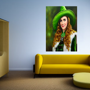 Arming St. Patrick's Day Women AI Art Poster