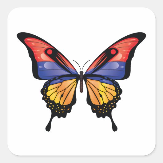 Armnia Swallowtail Vlinder Vlag Sticker (Voorkant)