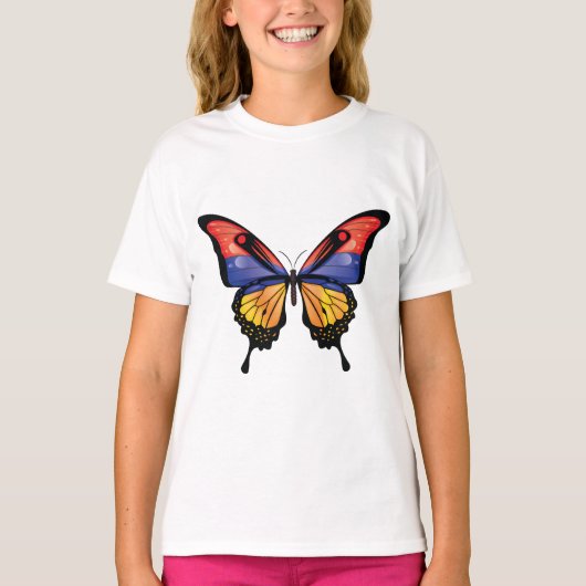 Armnia Swallowtail Vlinder Vlag Sticker T-shirt (Voorkant)