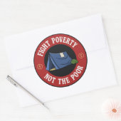 Armoede bestrijden niet de armen ronde sticker (Envelop)