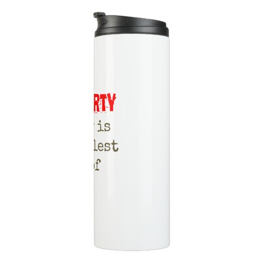 Armoede is de wreedste vorm van haat - armoede quo thermosbeker (Geroteerd rechts)