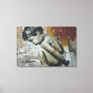 Armoede kindergraffiti Street art Canvas Afdruk