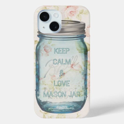 armoedig chic houden kalm en liefde mason jar Case-Mate iPhone case (Achterkant)