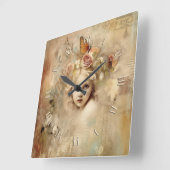 armoedig chic  meisje vierkante klok (Hoek)