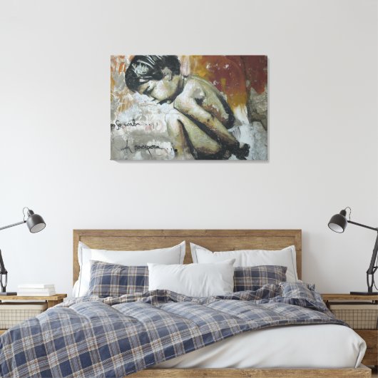 Armoedig kind stedelijk graffiti Straatkunst Canvas Afdruk (Insitu (Slaapkamer))