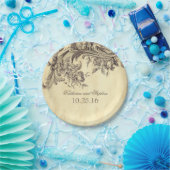  armoedige en chique bloeiwijzen papieren bordje (Feest)