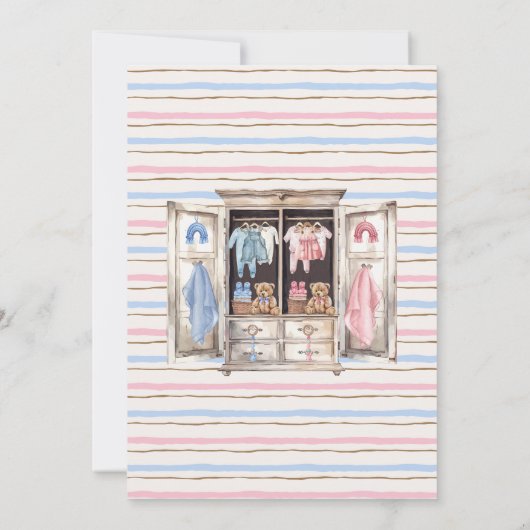 Armoire Closet Geslacht onthullen jongen of meisje Kaart (Achterkant)