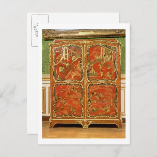 Armoire met vier Chinoiserie-panelen met rode lak Briefkaart (Voorkant / Achterkant)