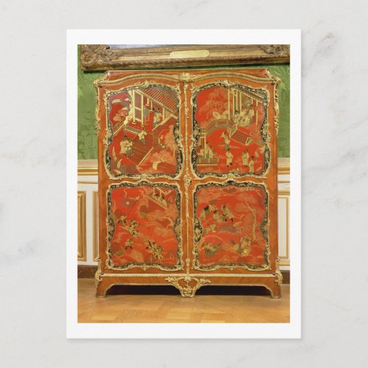 Armoire met vier Chinoiserie-panelen met rode lak Briefkaart (Voorkant)
