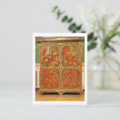 Armoire met vier Chinoiserie-panelen met rode lak Briefkaart (Staand voorkant)
