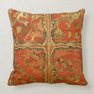 Armoire met vier Chinoiserie-panelen met rode lak Kussen