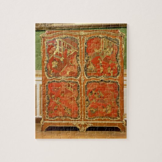 Armoire met vier Chinoiserie-panelen met rode lak Legpuzzel (Verticaal)