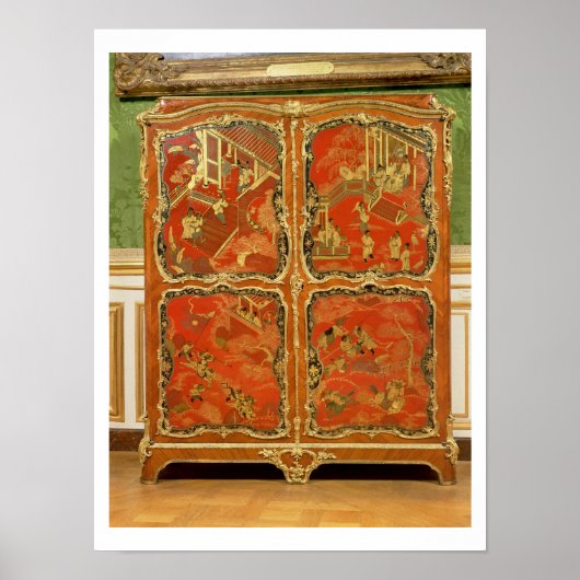 Armoire met vier Chinoiserie-panelen met rode lak Poster (Voorkant)
