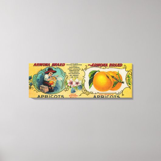Armona Abrikozen etiket Canvas Afdruk (Voorkant)