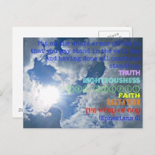 Armor of God briefkaart (Voorkant / Achterkant)