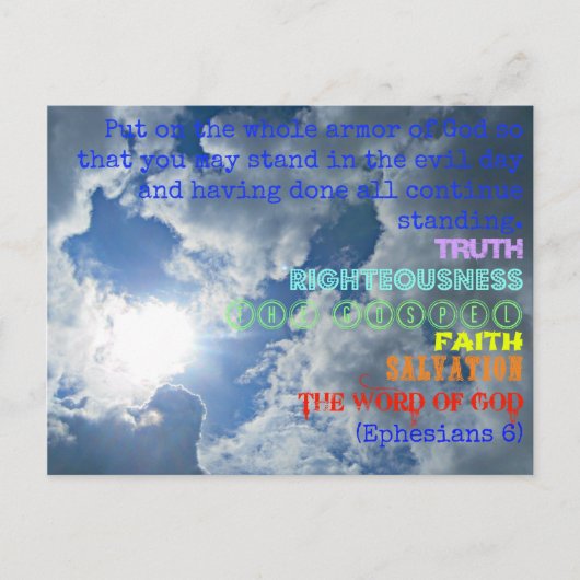 Armor of God briefkaart (Voorkant)