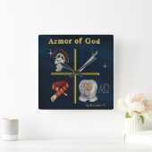 Armor of God Clcok Vierkante Klok (Huis)