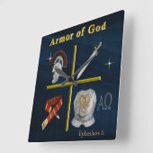 Armor of God Clcok Vierkante Klok (Hoek)