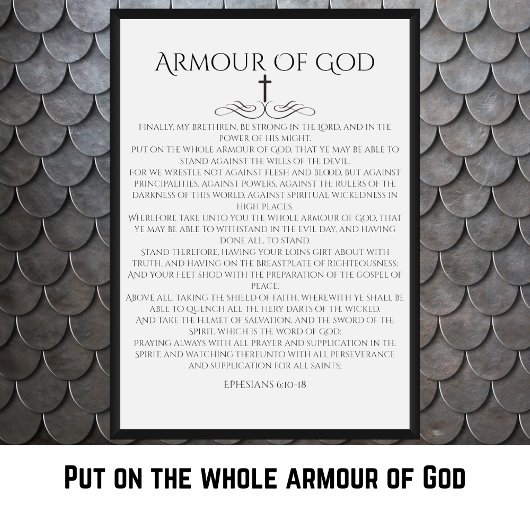 Armor of God Efeziërs 6 10 Decoratief Poster