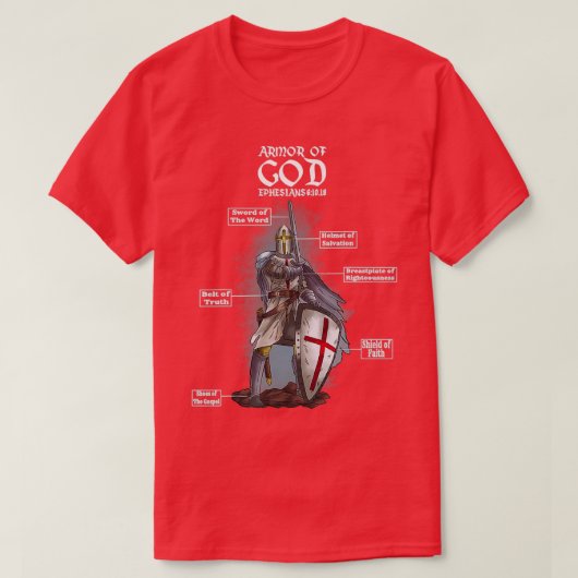 Armor of God Ephesians 6 10 18 Bijbel 3 T-shirt (Design voorkant)