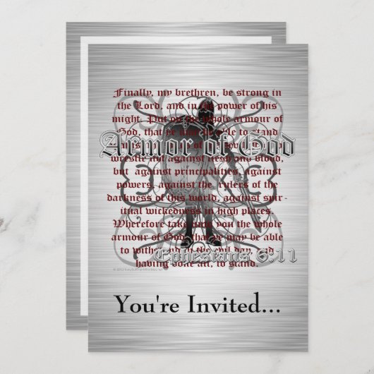 Armor of God Invitation Kaart (Voorkant / Achterkant)