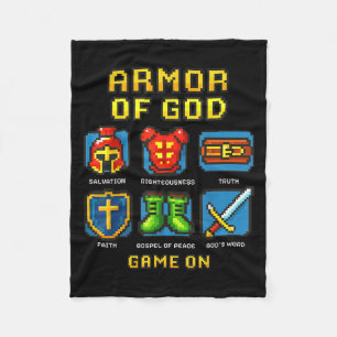 Armor of God Pixel Faith Christelijke videogame Fleece Deken