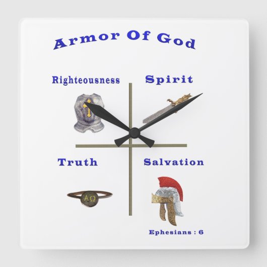 Armor of God-producten Vierkante Klok (Voorkant)