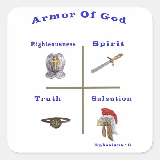 Armor of God-producten Vierkante Sticker (Voorkant)