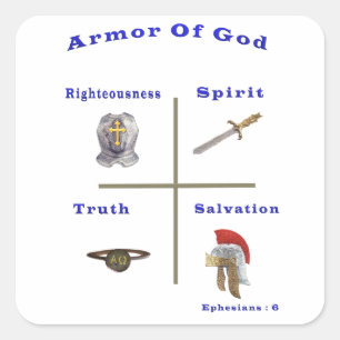 Armor of God-producten Vierkante Sticker