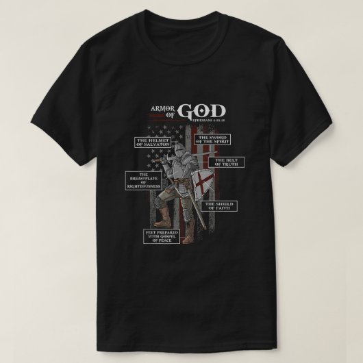 Armor van God Ephesians Bijbel Verse Cool Religieu T-shirt (Design voorkant)