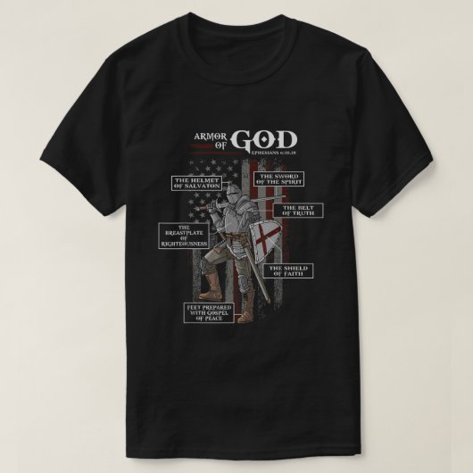 Armor van God Ephesians Bijbel Verse Cool Religieu T-shirt (Design voorkant)