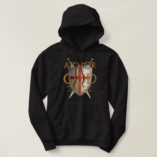 Armor van God Ephesians Bijbel Verse Religieuze Ch Hoodie (Design voorkant)