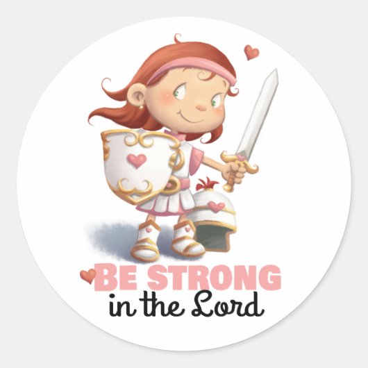Armor van God meisje Wees sterk in de Here sticker (Voorkant)