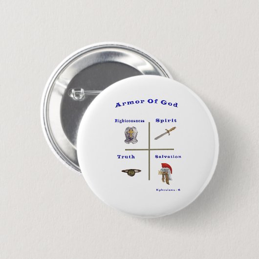 Armor van God Ronde Button 5,7 Cm (Voorkant /achterkant)