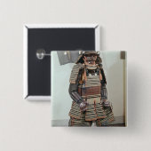 Armor van Samurai Warrior Vierkante Button 5,1 Cm (Voorkant /achterkant)