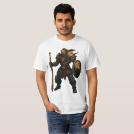 Armored Knight with Sword and Skull Shield T-shirt
