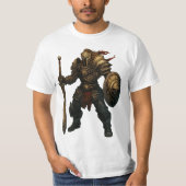 Armored Knight with Sword and Skull Shield T-shirt (Voorkant)
