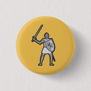 Armored Medieval Knight Button