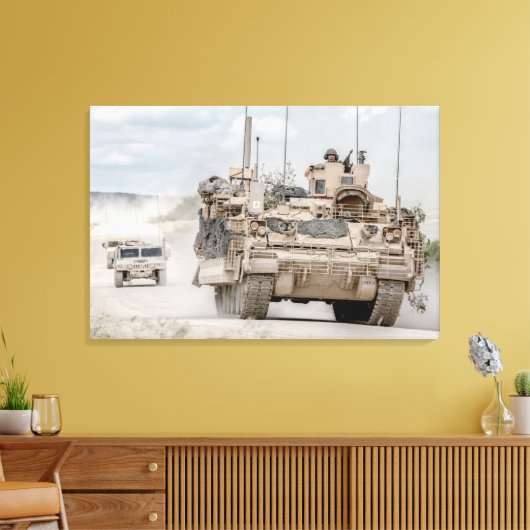 ARMORED PERSONNEL CARRIER - M2 Bradley 24x36 Canvas Afdruk (Insitu (Woonkamer))
