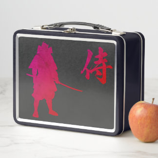Armored Samurai Warrior met Japanse kalligrafie 