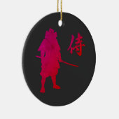 Armored Samurai Warrior met Japanse kalligrafie Keramisch Ornament (Rechts)
