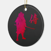 Armored Samurai Warrior met Japanse kalligrafie Keramisch Ornament (Links)