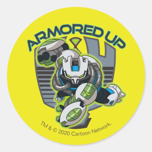 Armored Up - Omni-Kix Slapback Ronde Sticker (Voorkant)