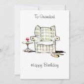 Armstoel, pantoffels en wijnsteenkaart kaart (Voorkant)